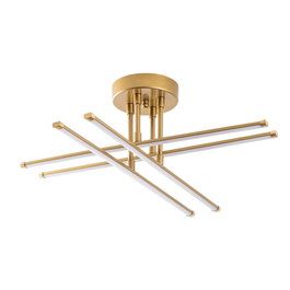 Opviq Lámpara de Araña 13664 Dorada Metal 61 cm Ancho Elegante Glamour para Salón Comedor Dormitorio